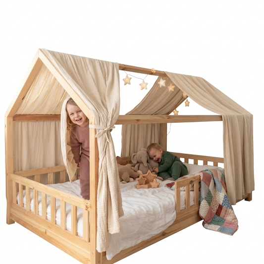 100% Muslin Cotton Kids Bed Canopy – Nursery & Play Space